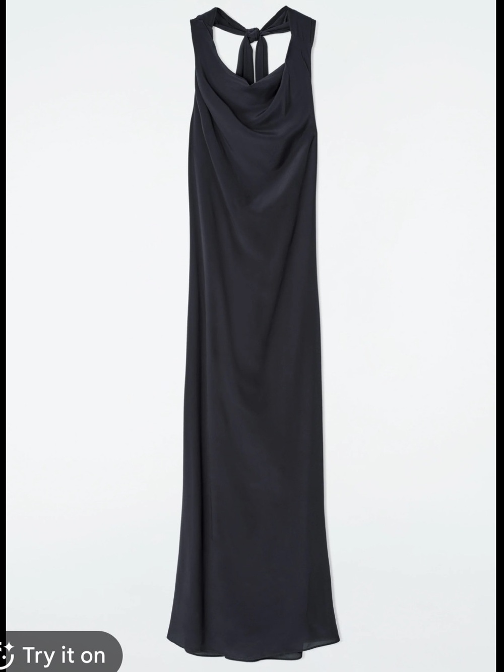 NWT COS Navy Halter Maxi Dress with Cowl Neck